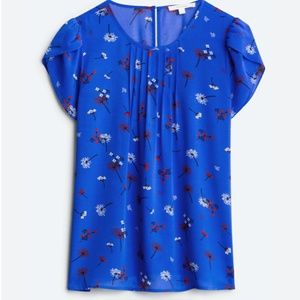 Fun2Fun Callum Tulip Sleeve Blouse (Stitch Fix) XL Cobalt